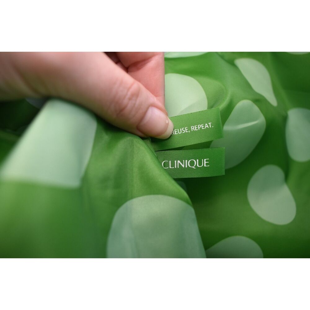 Clinique X Kate Spade Green Polka Dot Tote Bag Makeup Shopping - Picture 8 of 8